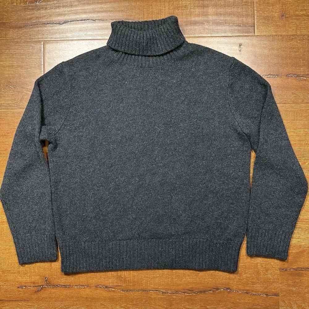 Frame Turtle Neck Sweater Womens M Black 100% Cashmere Oversized Relaxed Fit